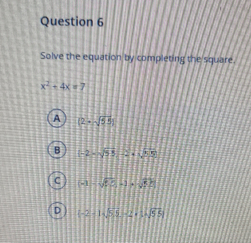 solve the equation by completing the square \f
