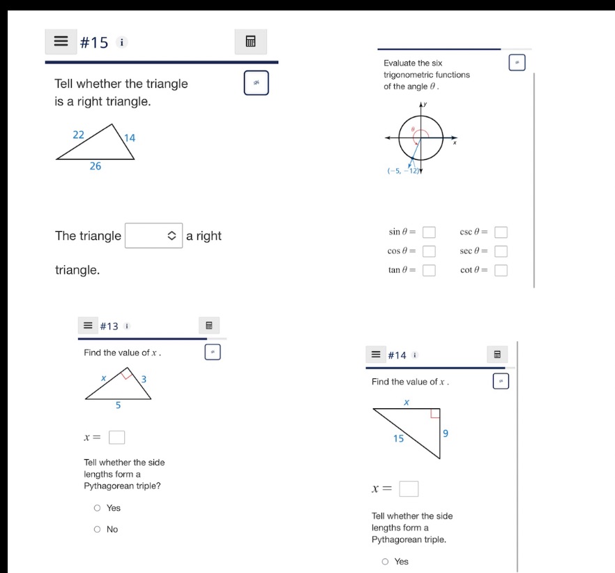 There are 4 questions, please read each question