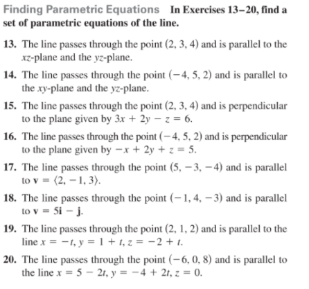 ONLY DO 6, 10, 16,26,30 Finding Parametric and