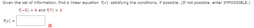 Given the set of information, find a linear