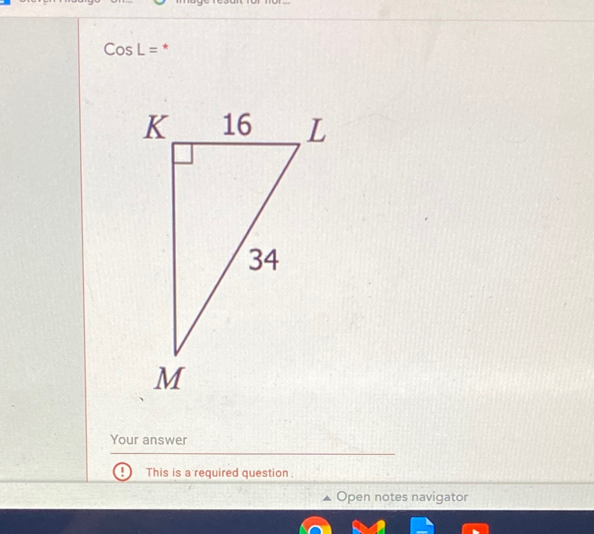 Use pythagorean to solve for missing side then