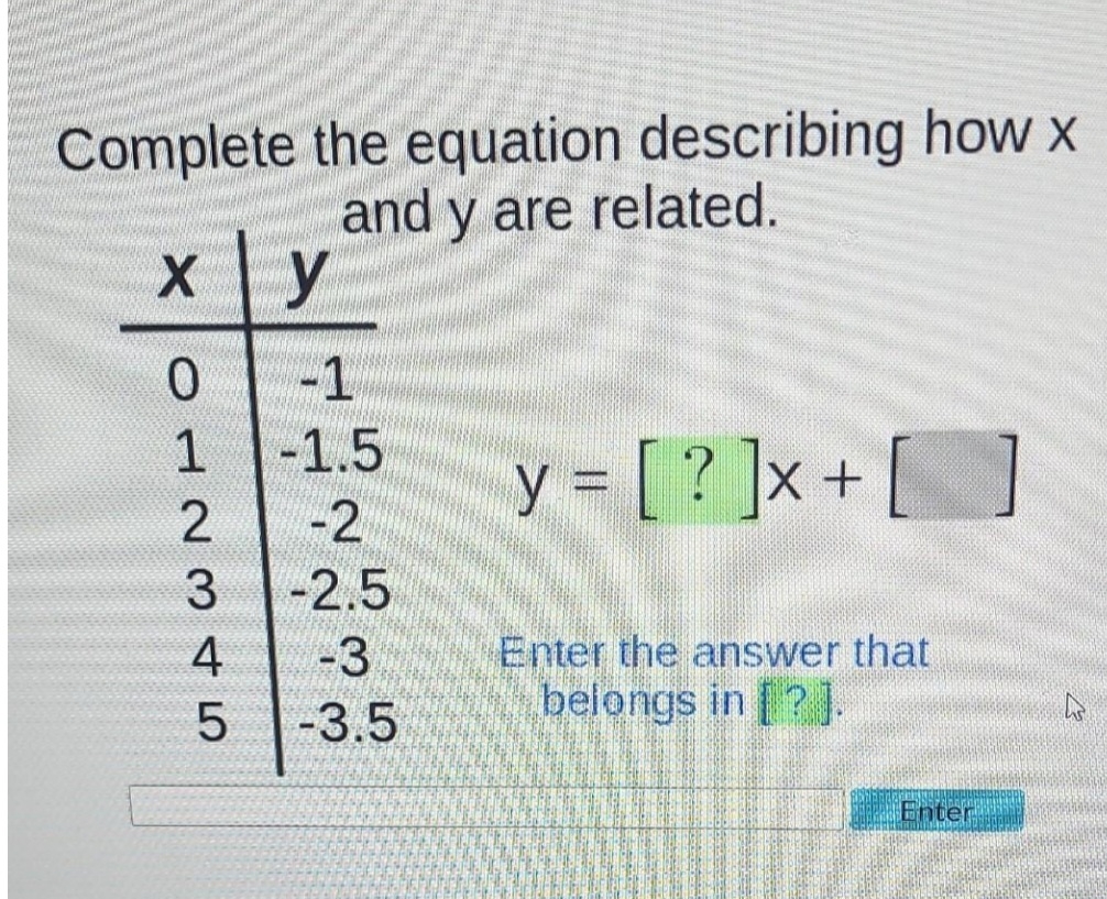 ty 3 so lost Complete the equation describing how