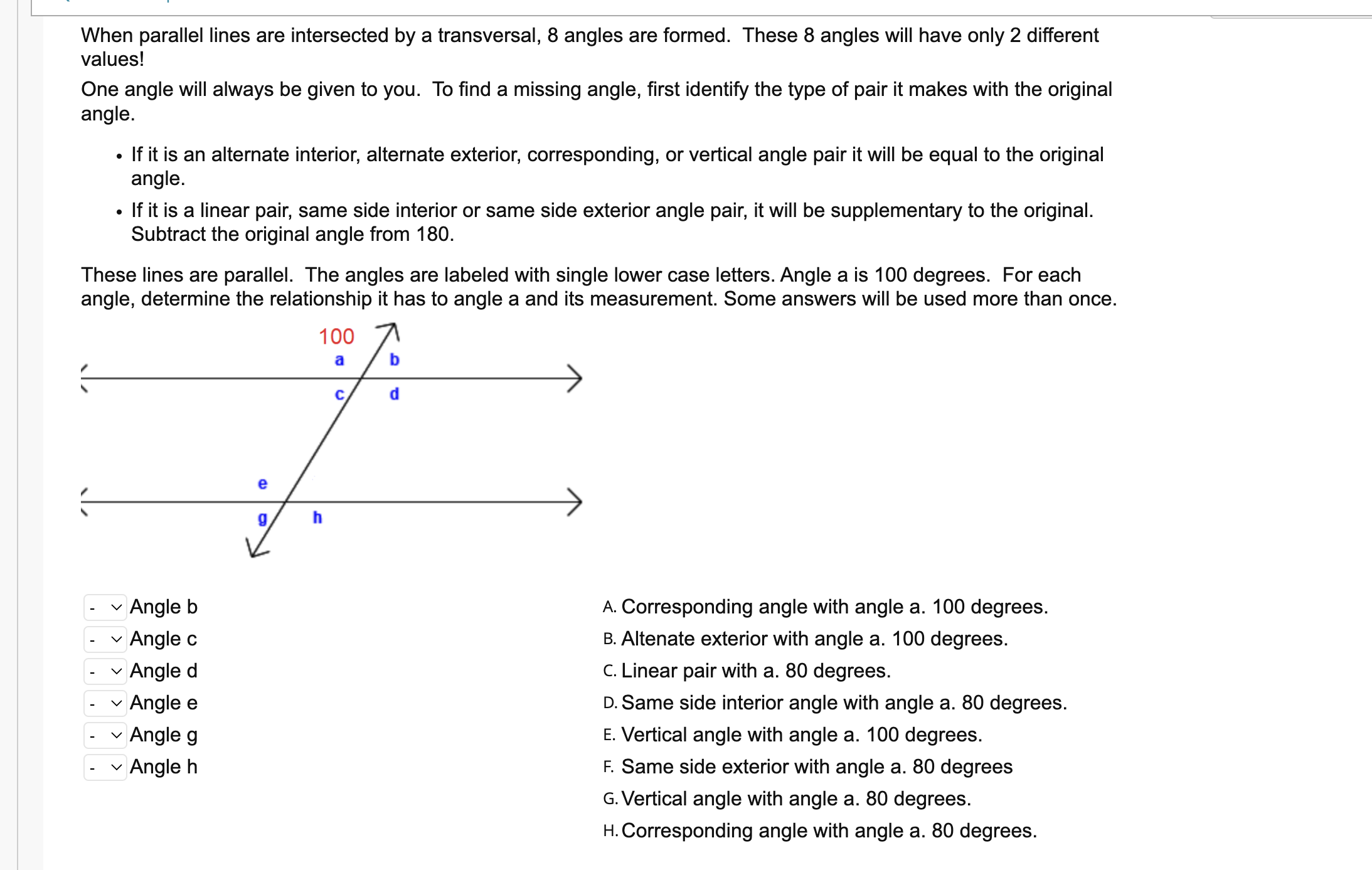 When parallel lines are intersected by a