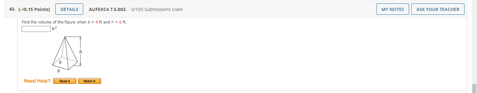 43. [-/0.15 Points] DETAILS AUFEXC4 7.5.003.