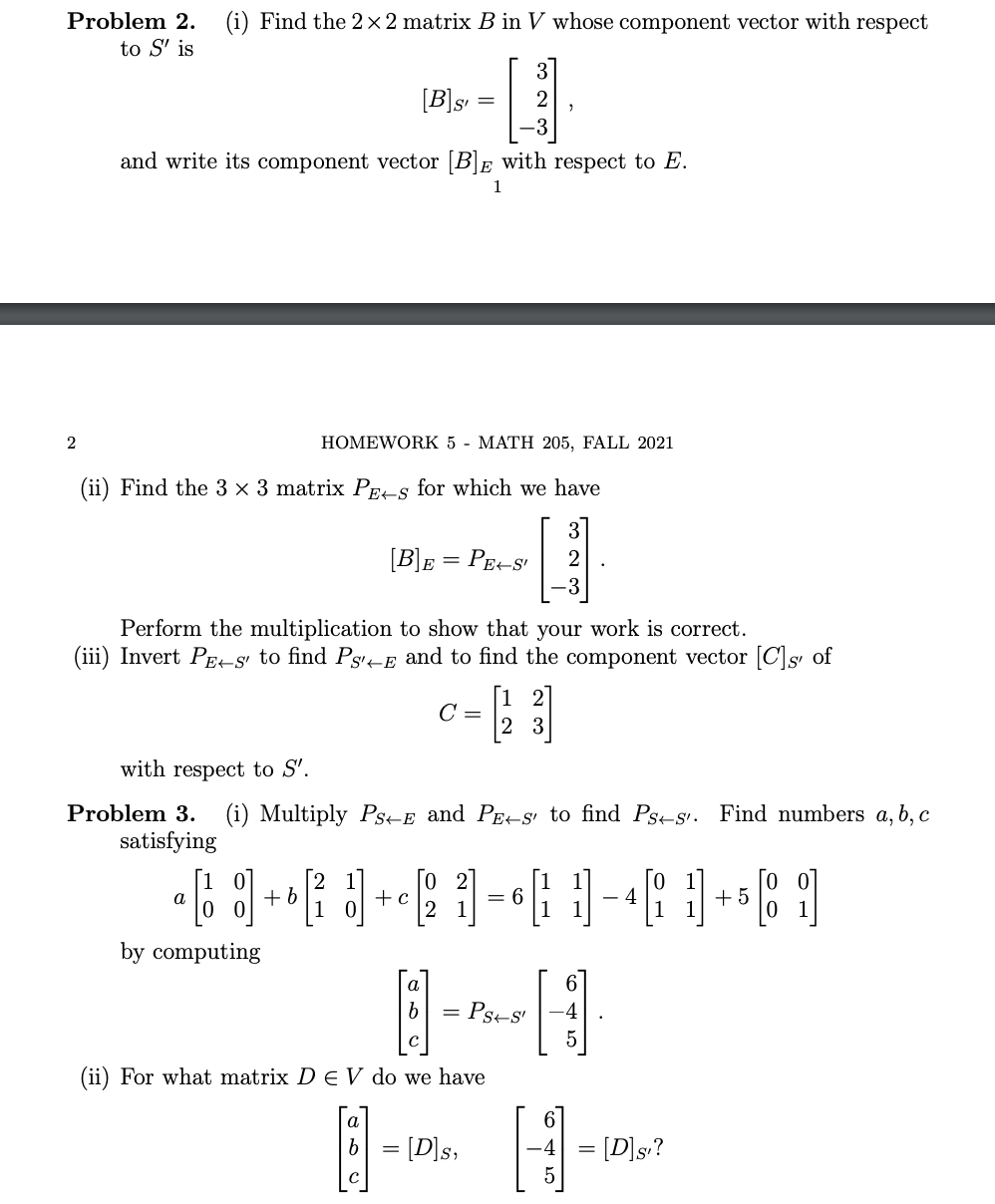 For Problems 1-3, let Mn (R) be the set of n x n