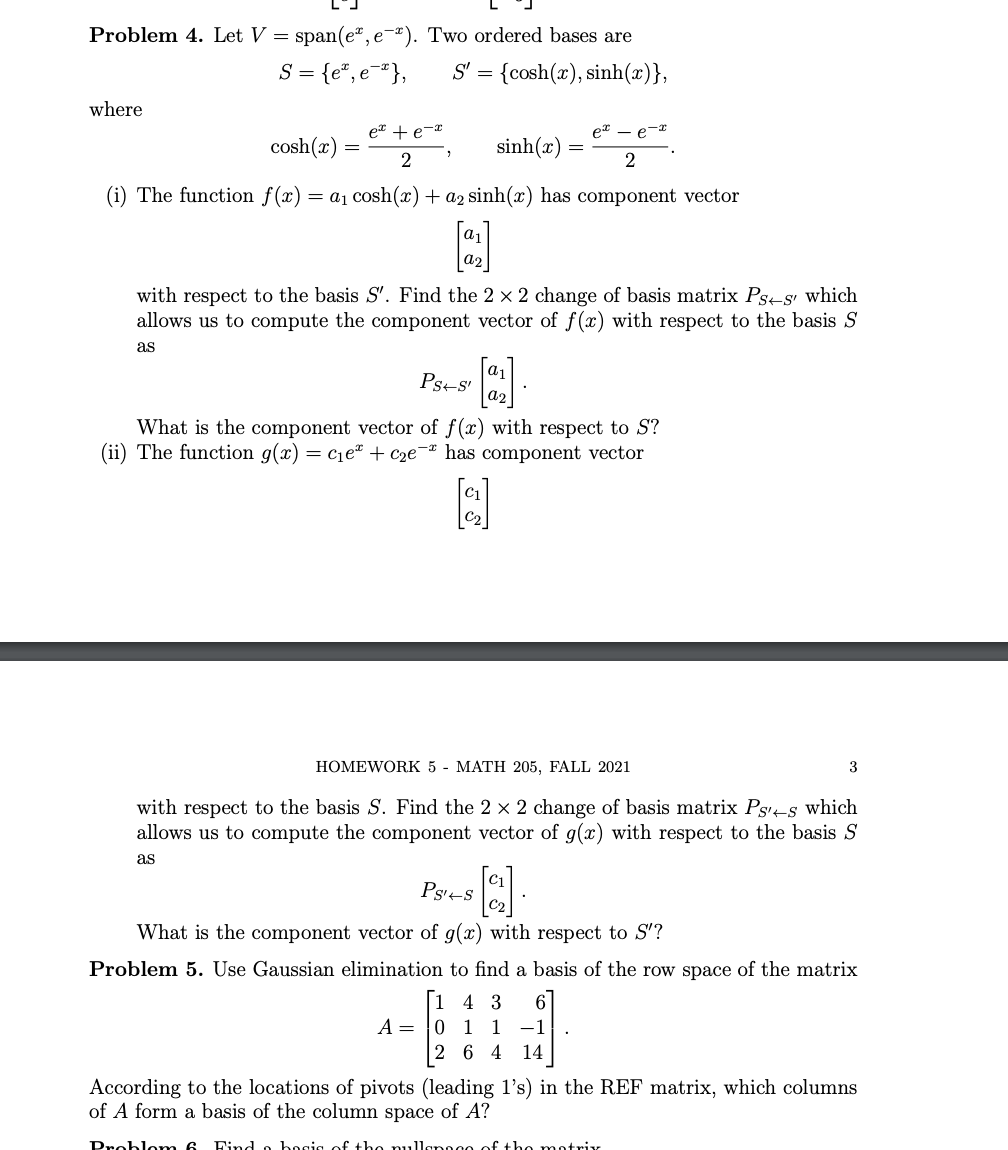 For Problems 1-3, let Mn (R) be the set of n x n
