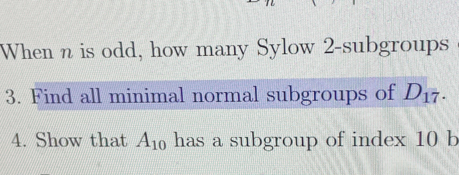 Finish question 3 please When n is odd, how many