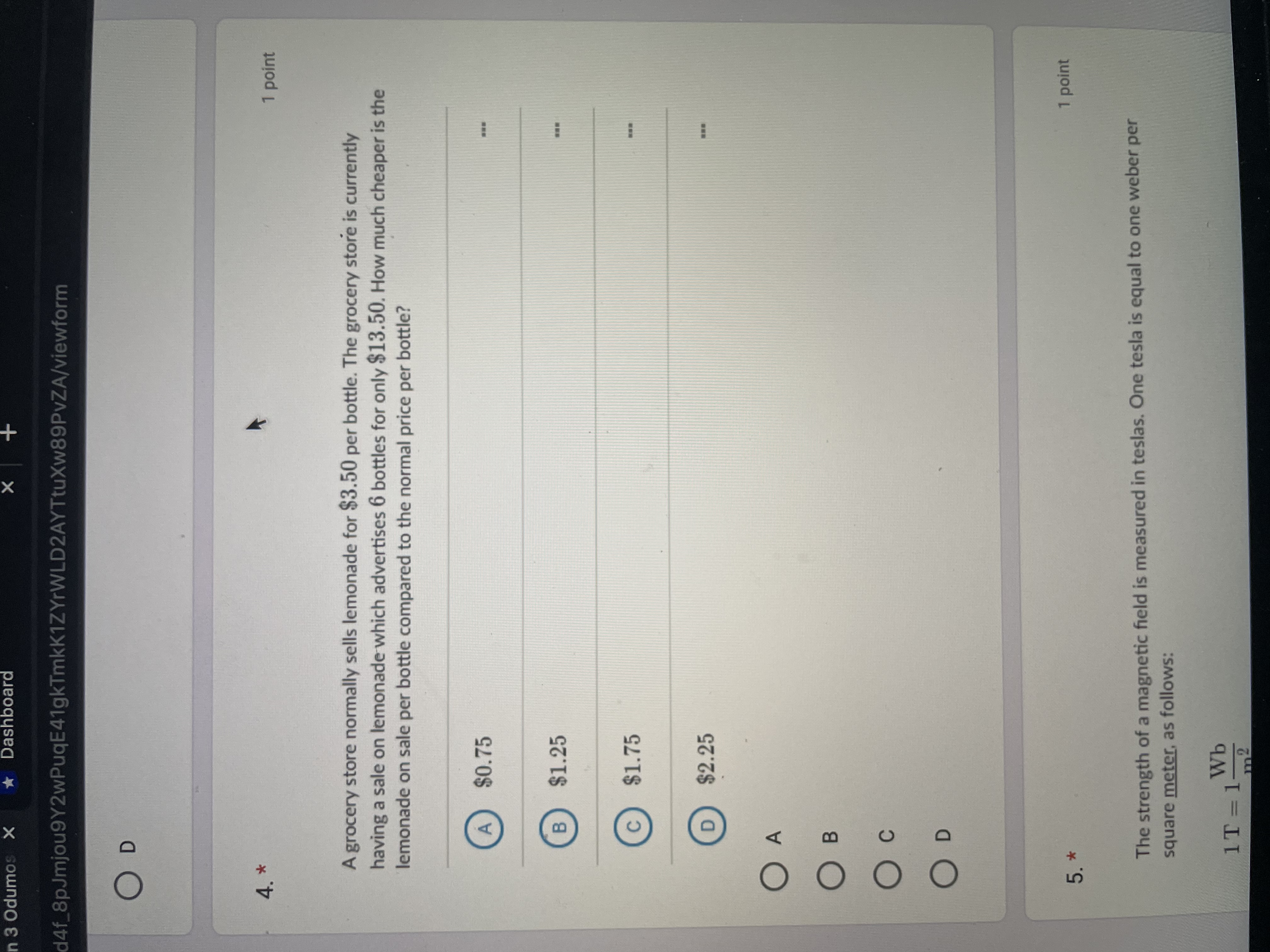 O D 2000 3 Calculator 1 point While driving with