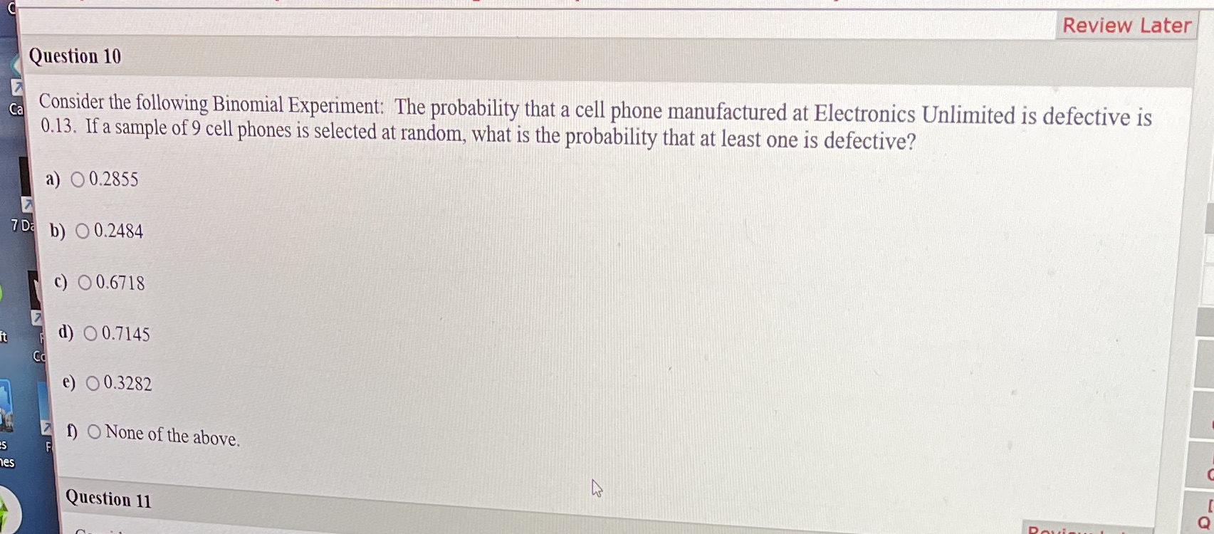 Q 10 Review Later Question 10 Ca Consider the