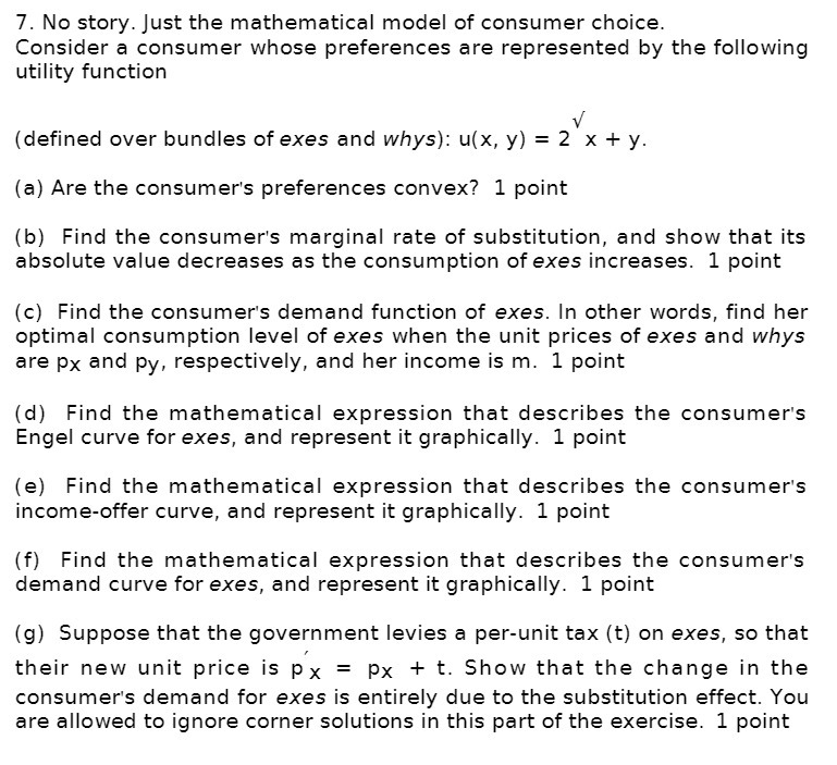 7. No story. Just the mathematical model of