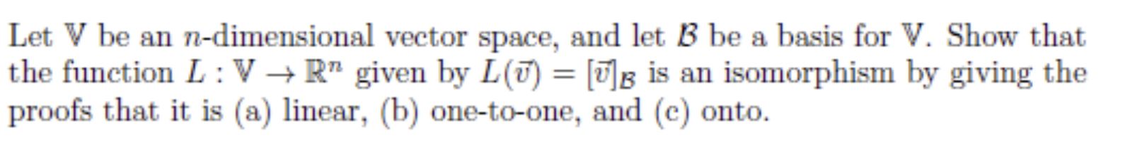 \f\fLet V be an n-dimensional vector space, and