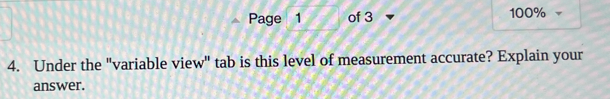 Page of 3 100% 4. Under the "variable view" tab