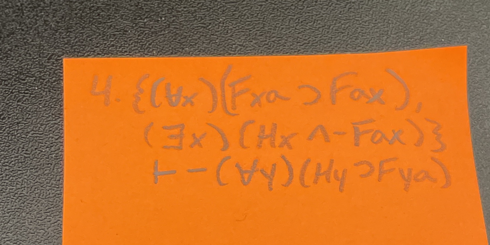 Construct a derivation using PD or PD+ 4. {( Vx )