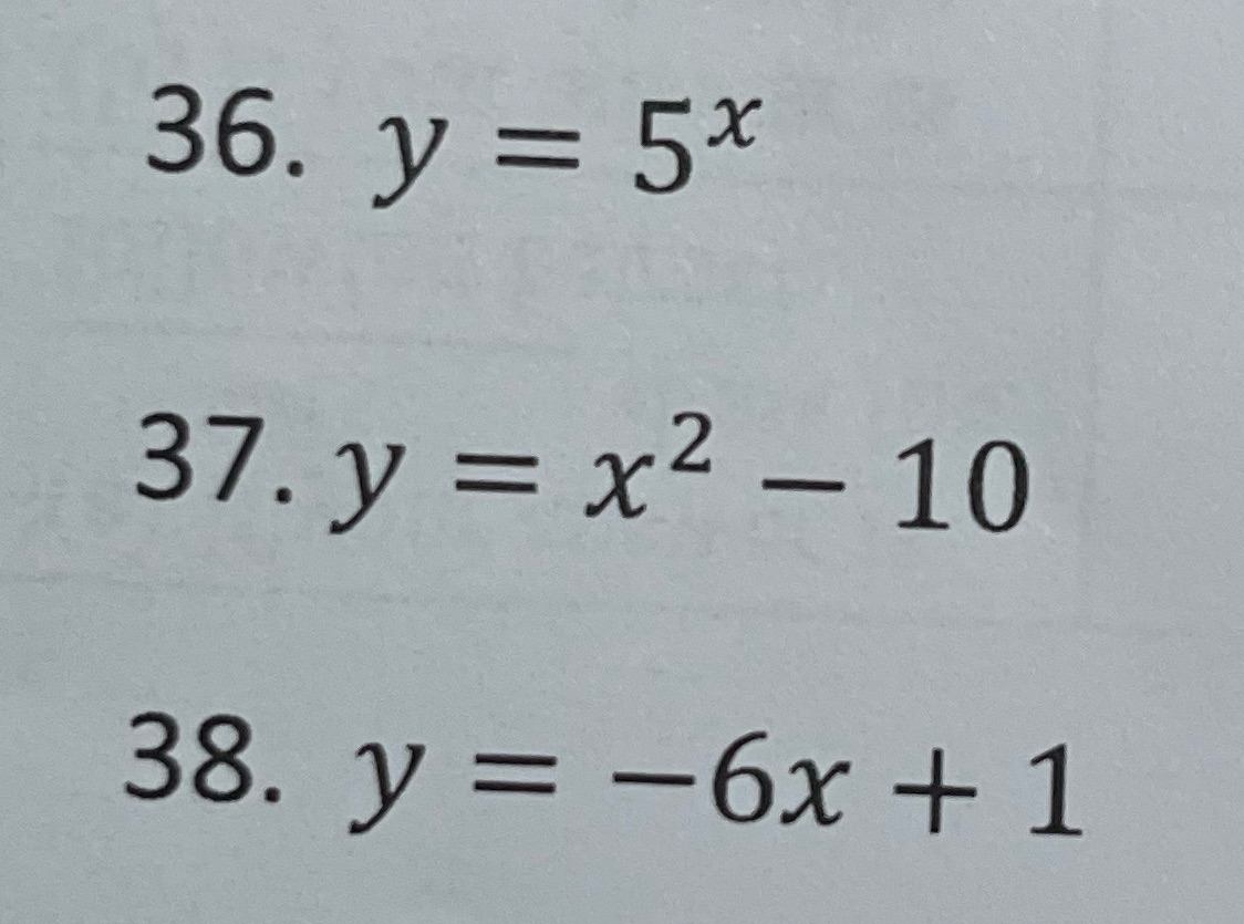 Exponential functionLinear function NeitherWhich
