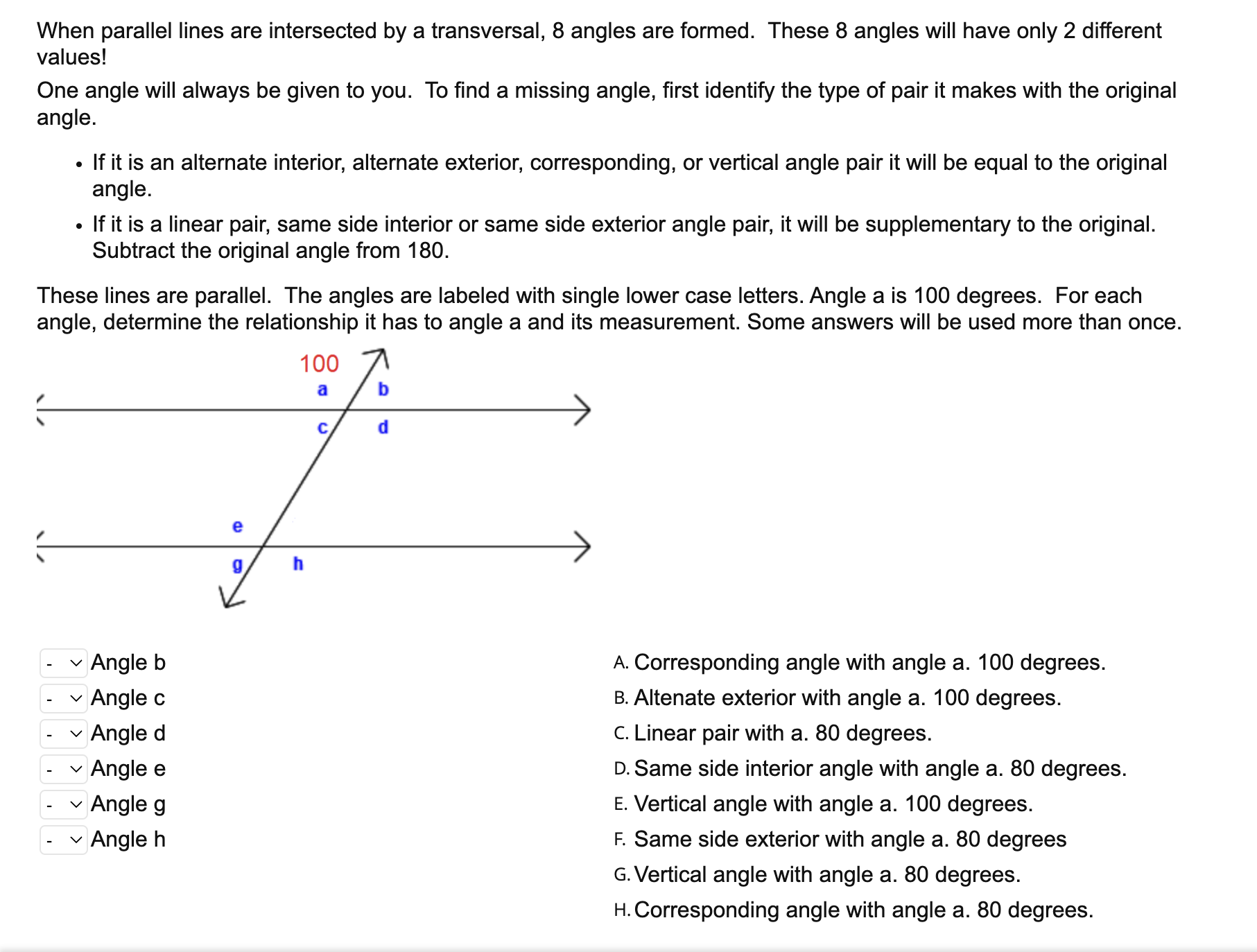 When parallel lines are intersected by a