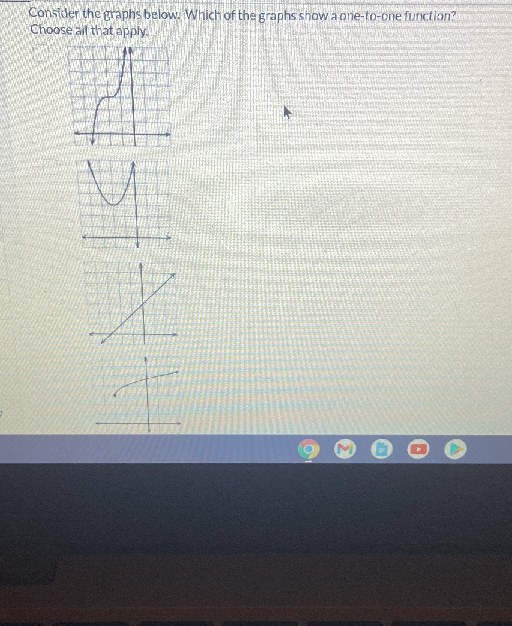Consider the graphs below. Which of the graphs