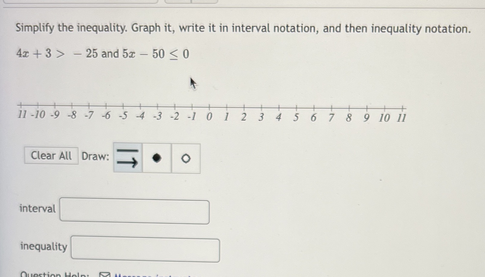 Simplify the inequality. Graph it, write it in