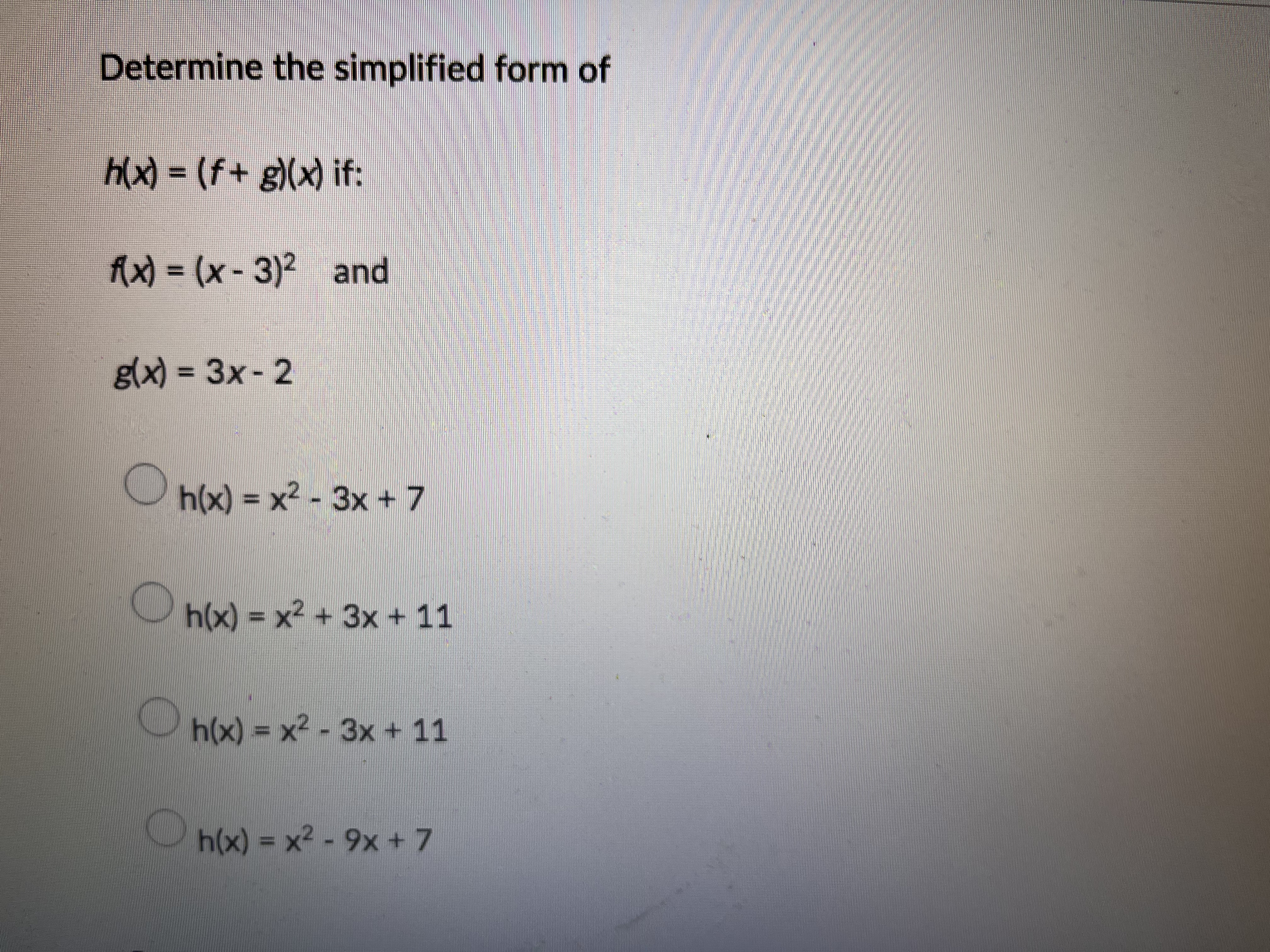 \fAnswer Question 3 (1 point) Given (x) = -x + 2