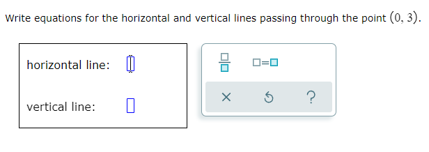 question 1 Write equations for the horizontal and