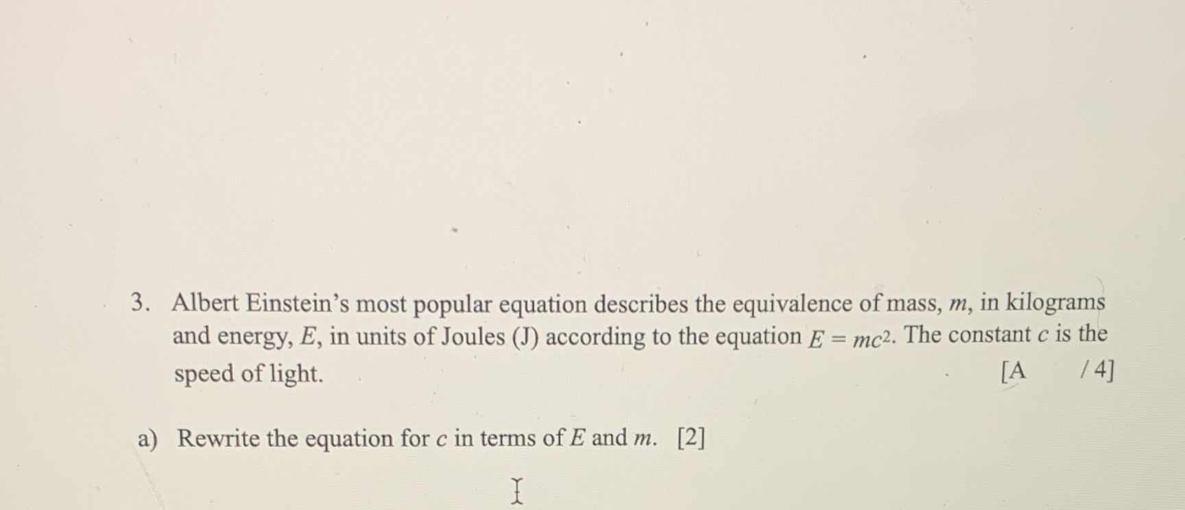 3. Albert Einstein's most popular equation