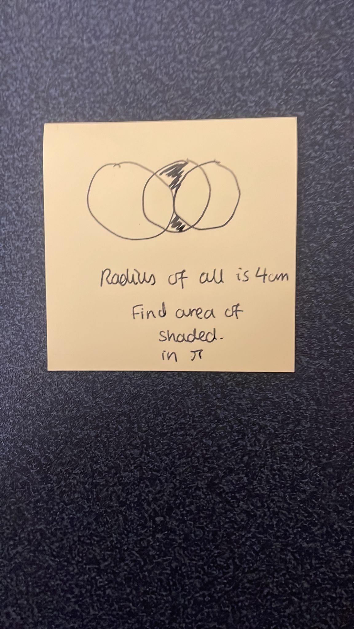Radius of all is 4um Find area of shaded. in JT