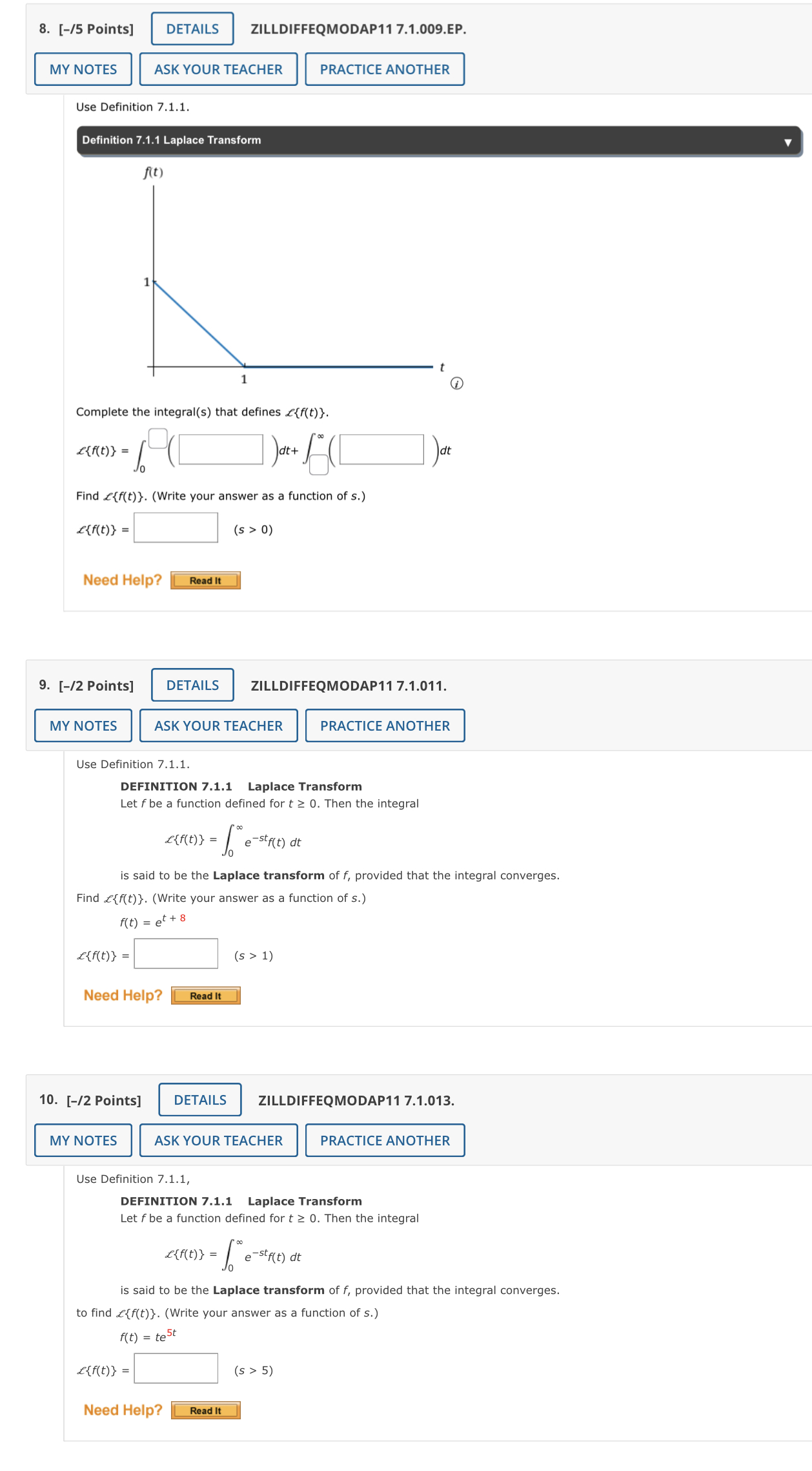 8. [-/5 Points] DETAILS ZILLDIFFEQMODAP11