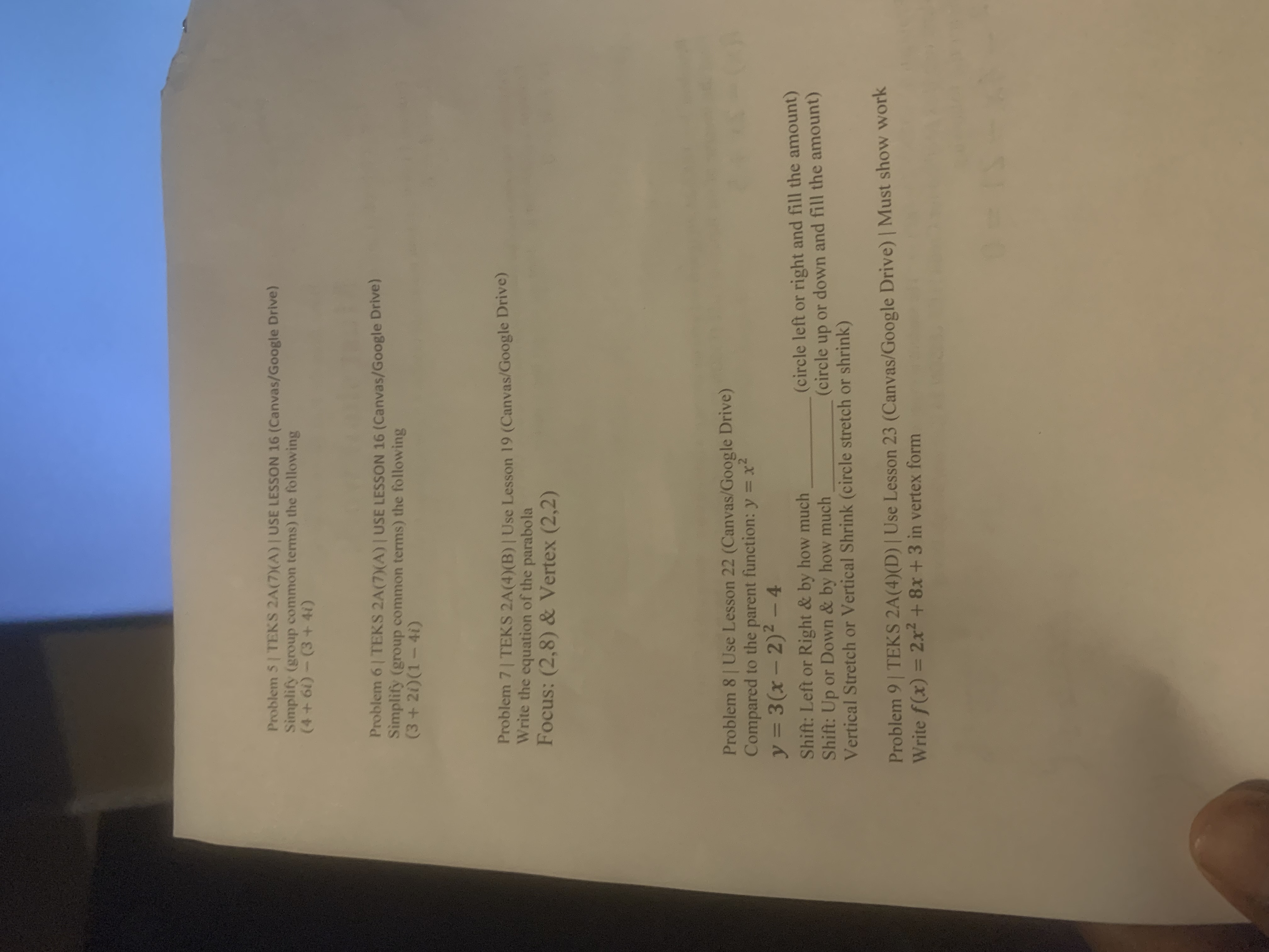 Name: Blast from the Past #6-Classwork Must show