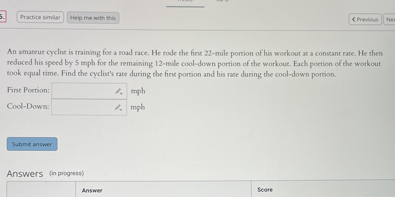 Practice similar Help me with this < Previous Ne