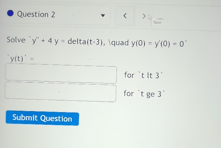 Question 2 A Next Solve 