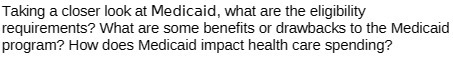 Taking a closer look at Medicaid, what are the