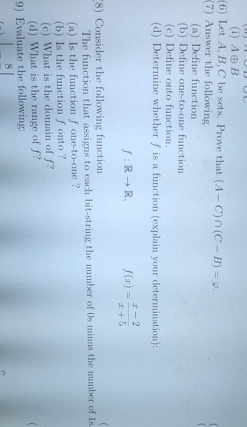 xe 3Please I need help for 7 and 8 (i) AOB 6) Let