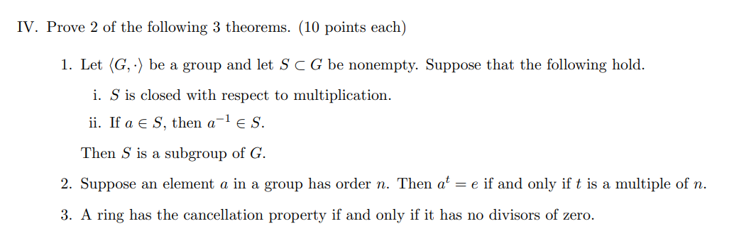 Math 3310 - Algebraic Structures I 12/12/11 Final