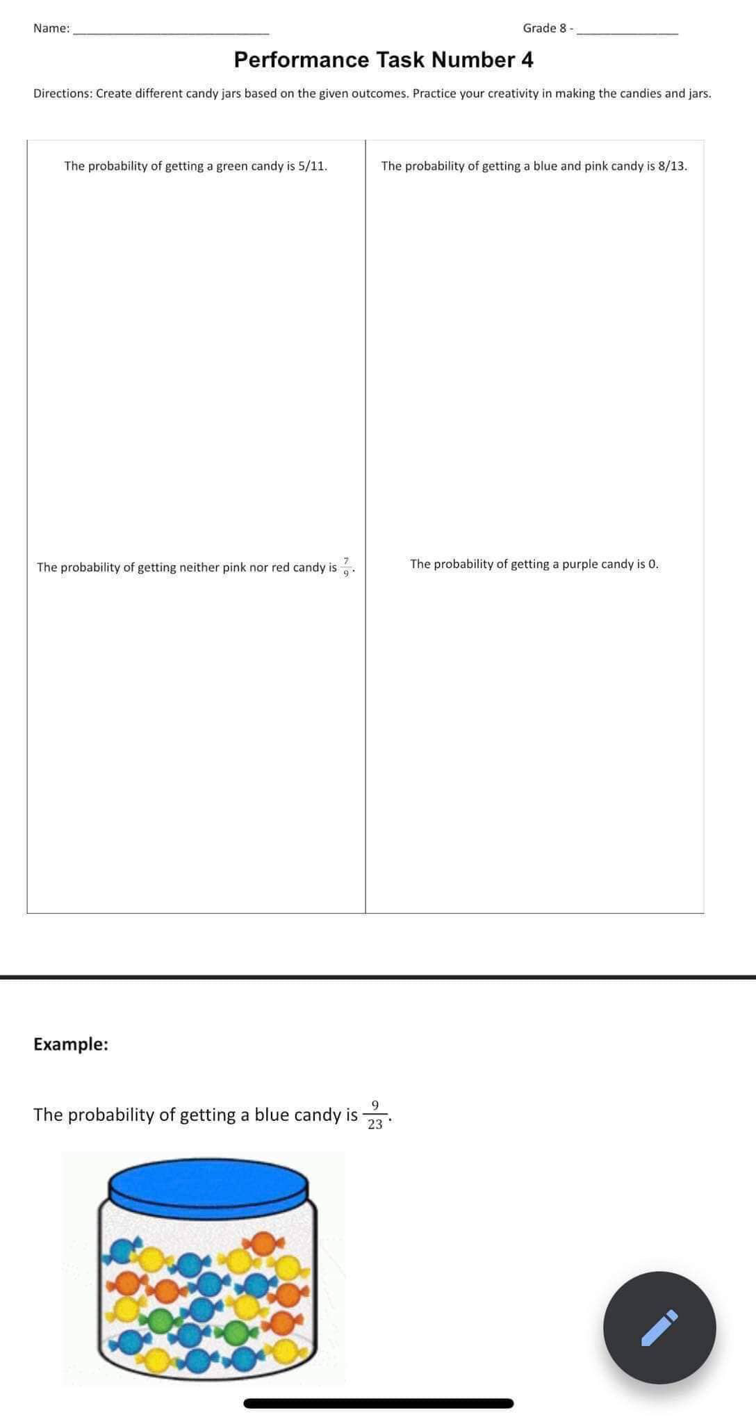 Name: Grade B - Performance Task Number 4