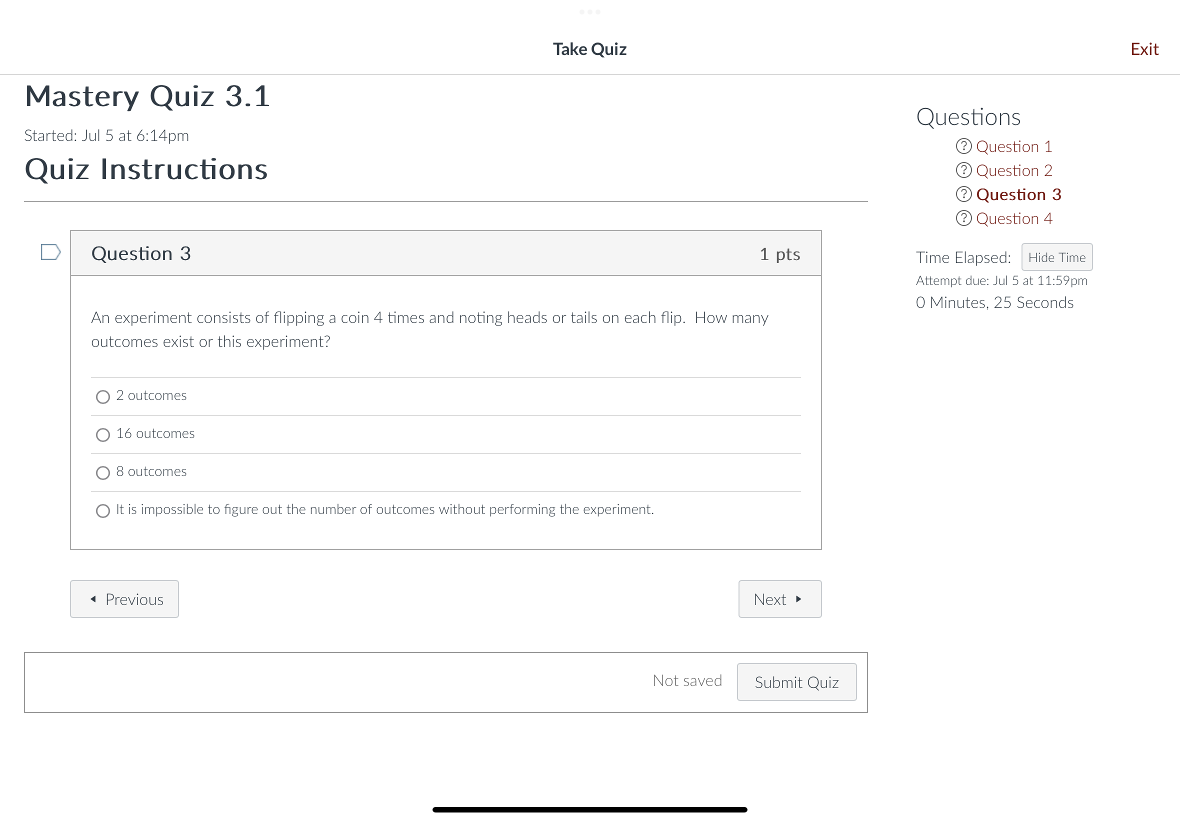Take Quiz Exit Mastery Quiz 3.1 Questions