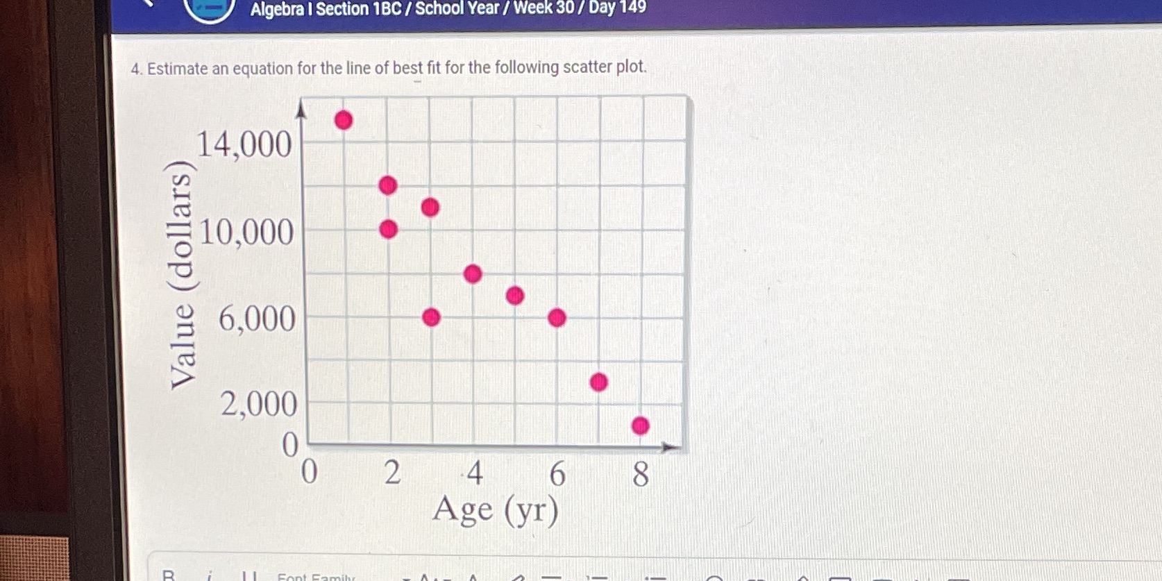 Algebra I Section 1BC / School Year / Week 30 /