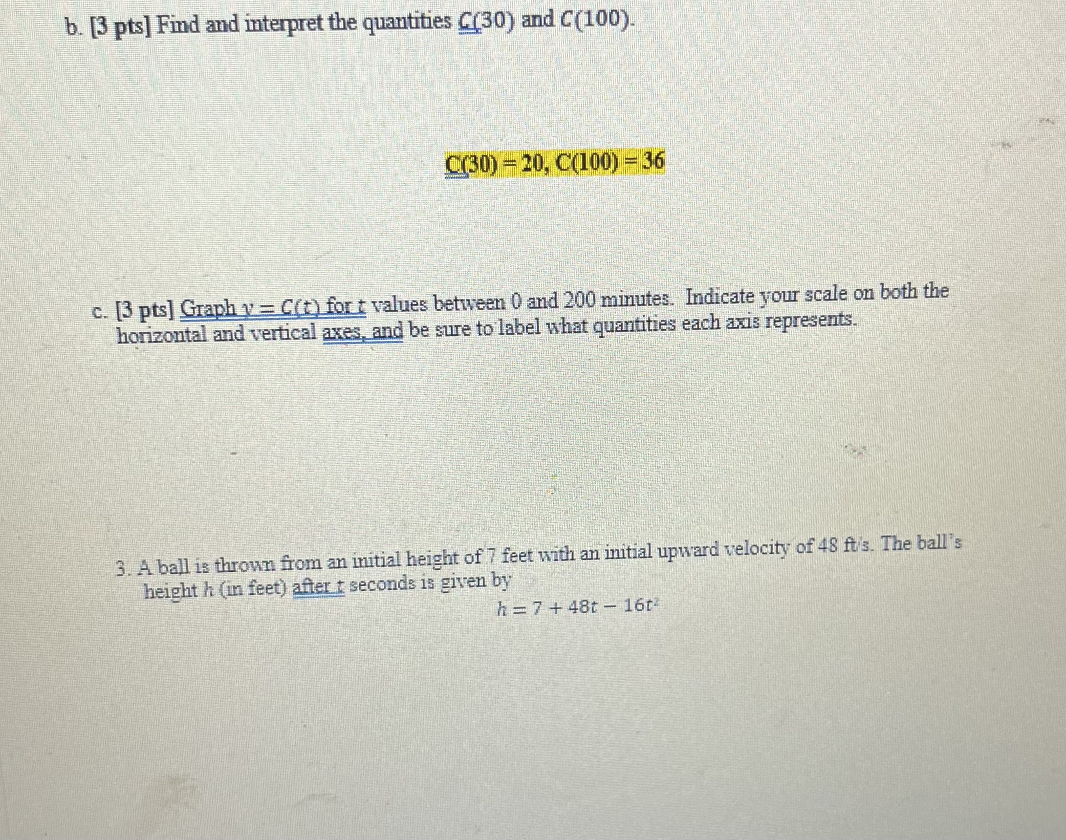 ***PLEASE HELP!*** MAT 117 Unit C Problem Set