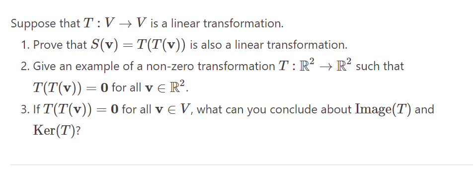 Suppose that T: V  style=