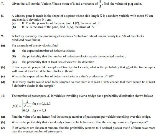 Hi I need help with these question please 7.