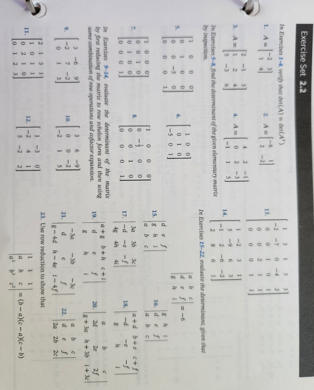 (2.2) Questions 1,5,6,9,11,23 On paper please.