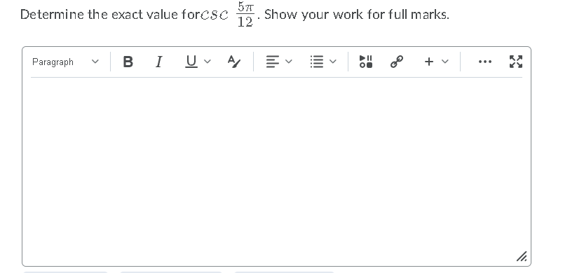 Determine the exact value forCSC ig. Show your