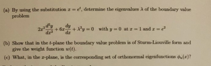 (a) By using the substitution I = e',