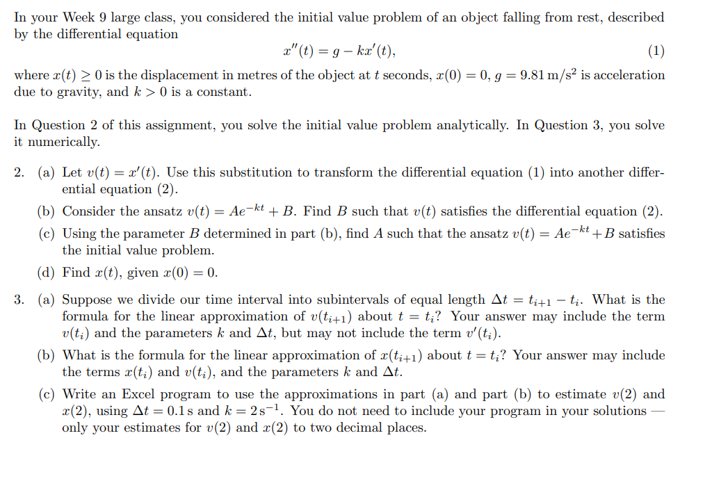 In your Week 9 large class, you considered the