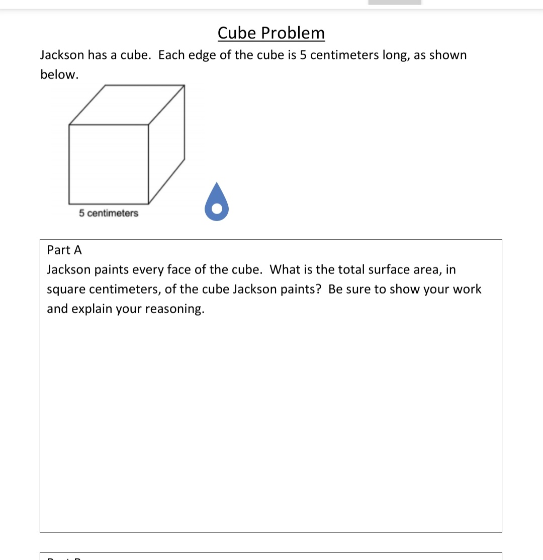 Cube Problem Jackson has a cube. Each edge of the