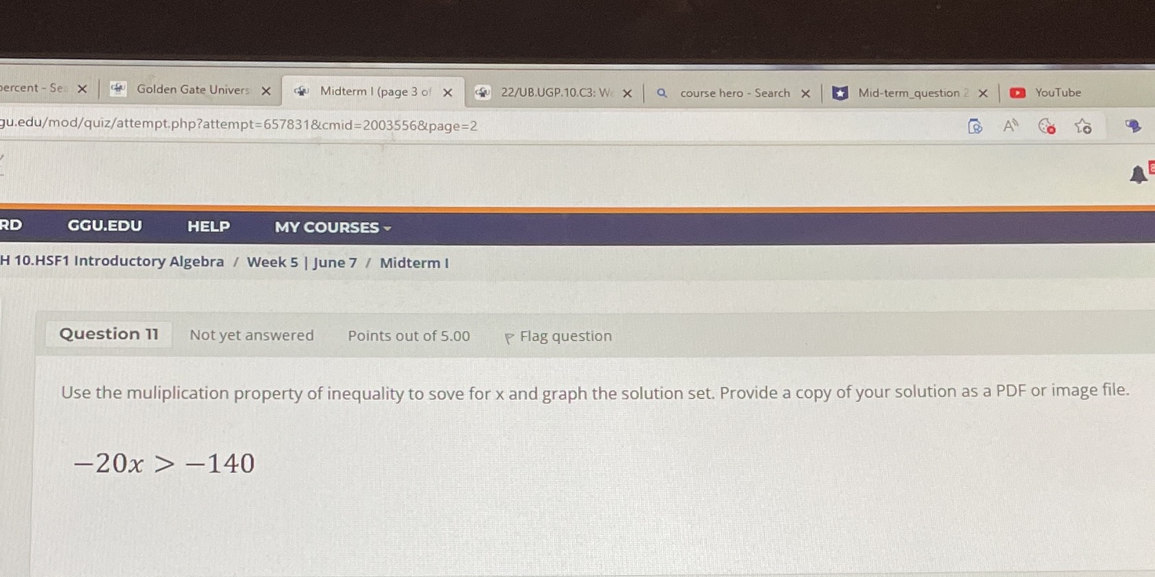 ercent - Sea X Golden Gate Univers X Midterm |