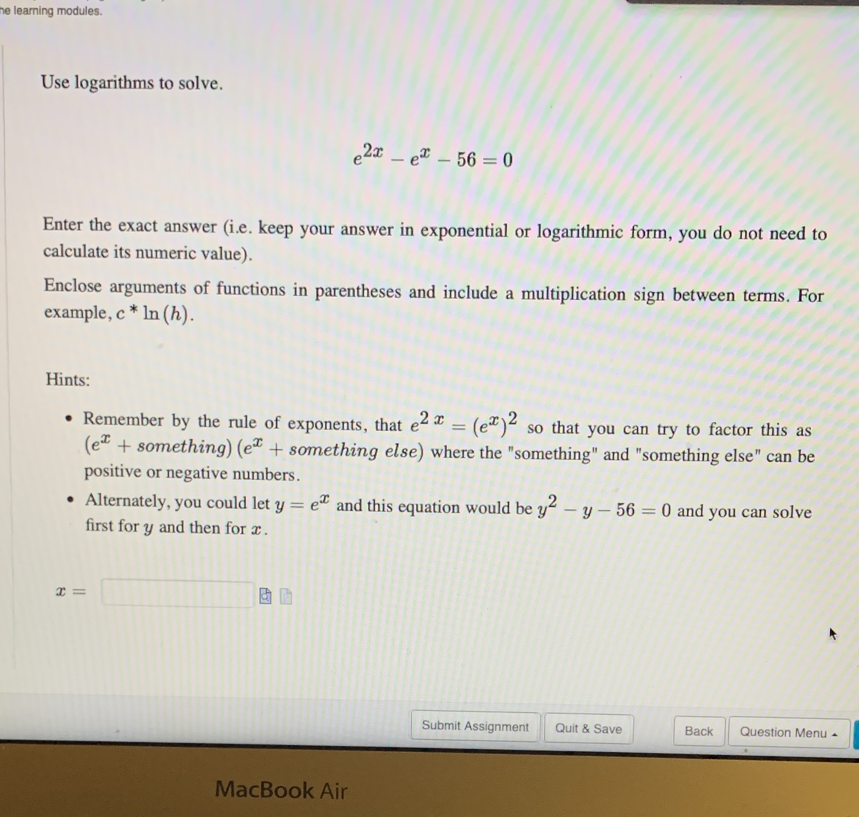 n- leunlng I'mdllel: Use logarithms to