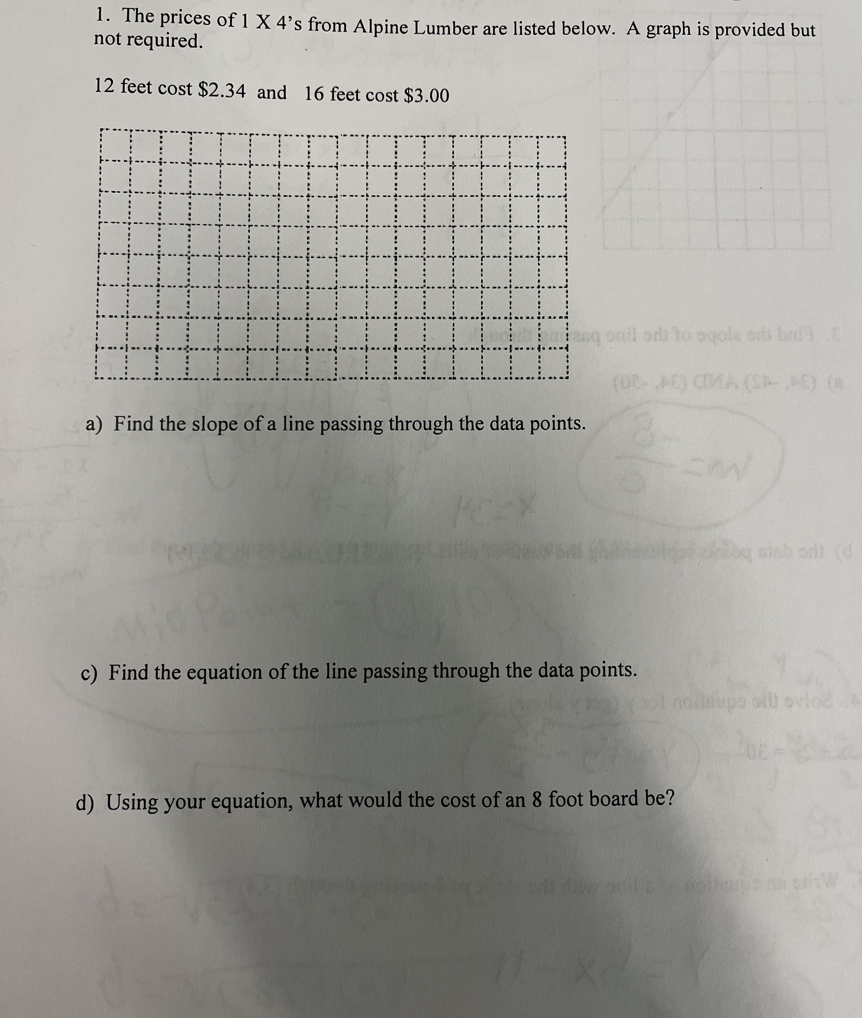 Geometry help not required. 1. The prices of 1 X