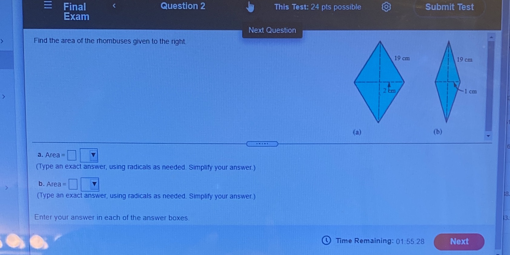 E Final Question 2 This Test: 24 pts possible O