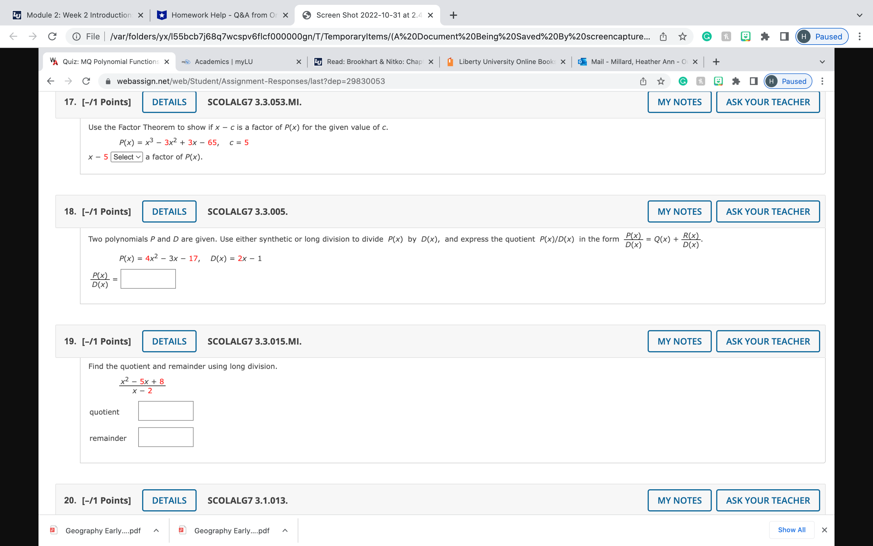 Lu Module 2: Week 2 Introduction X Homework Help
