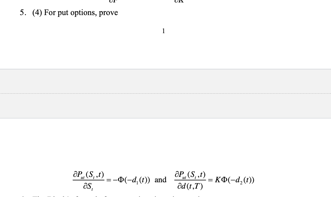 5. (4) For put options, prove OP, (S, , t) ap,