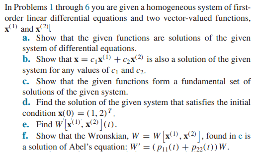 In Problems 1 through 6 you are given a